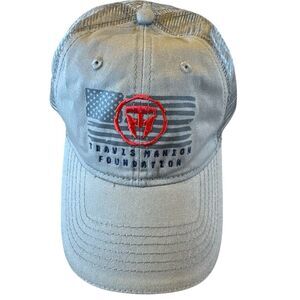 Travis Manion Foundation Hat Mesh Snap-Back Gray USA Flag “If Not Me, Then Who”